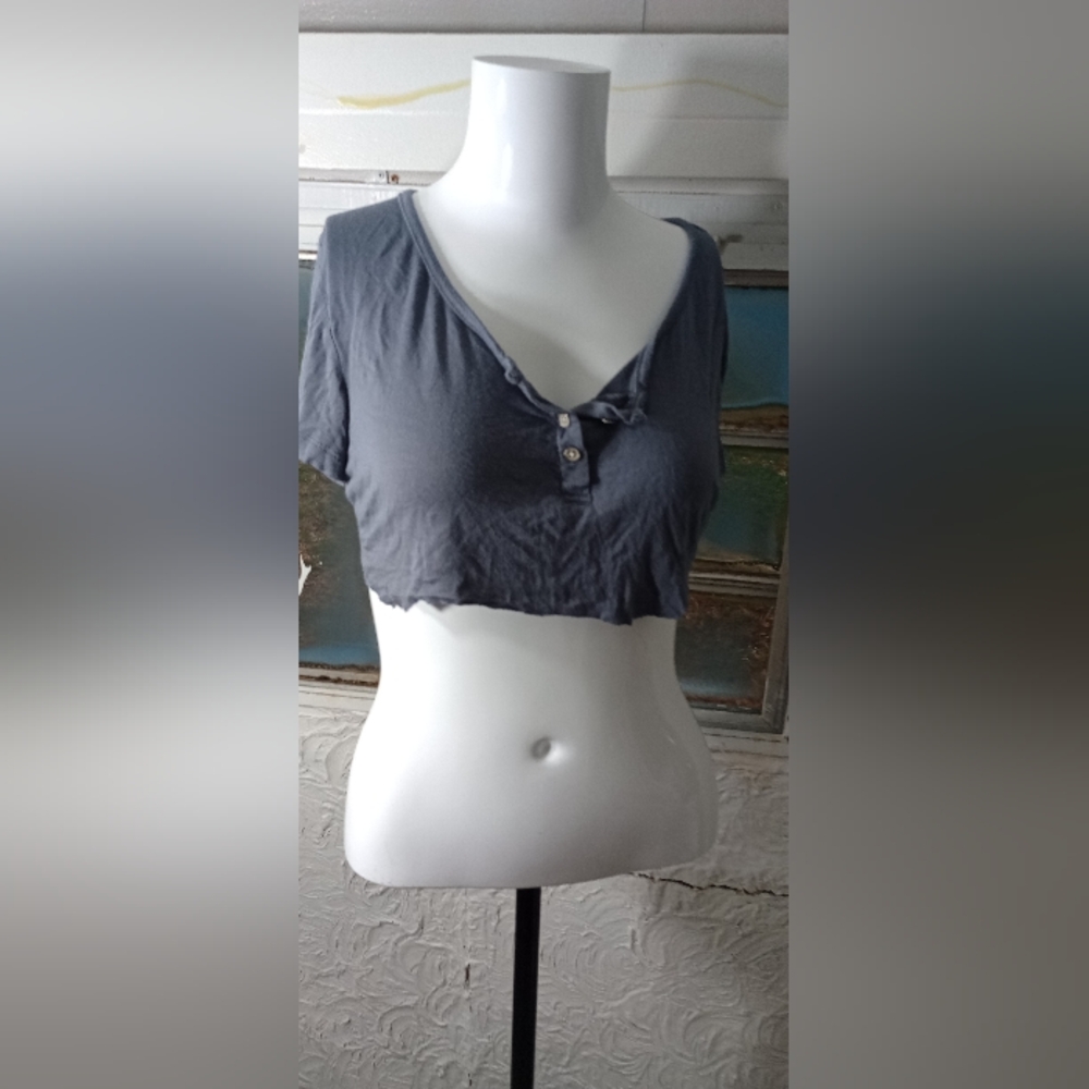 Blue / gray crop top
